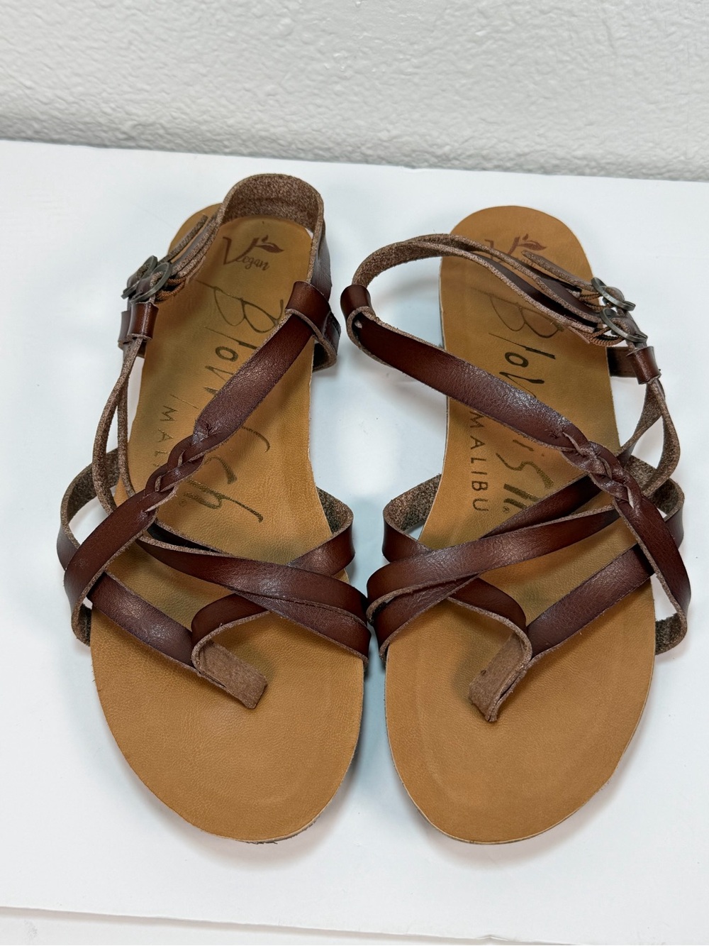 Blowfish Malibu Vegan Strappy Sandals Women’s Size 7 Brown  Boho